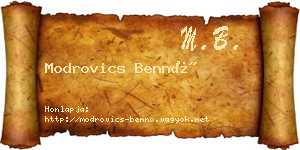 Modrovics Bennó névjegykártya